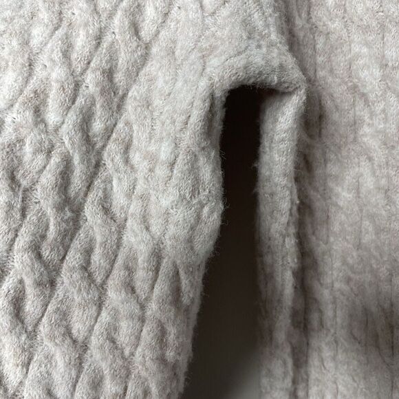 CENTRAL PARK WEST Sweater Women Medium Bobbie Polo Pullover Gray Cable Knit - Picture 8 of 16